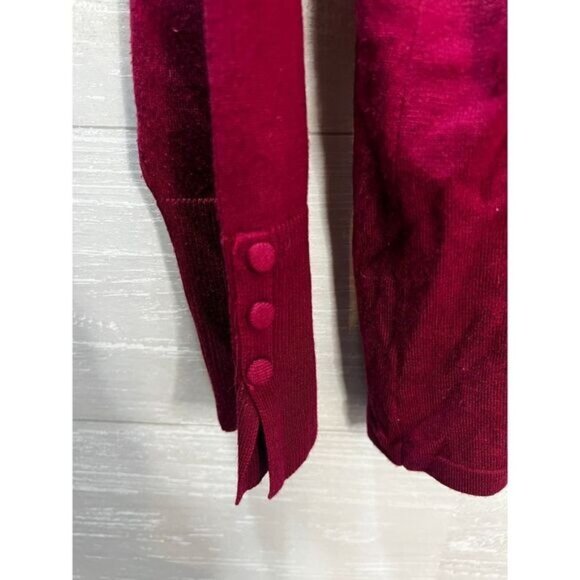 Button Cuff Crewneck Pullover Knit‎ Purple Sweater XL - Picture 3 of 5